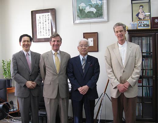 027 Yamaguchi Japan.jpg - The official at the State University in the town of Yamaguchi was a medical professional and most interested in Maharishi?s prevention-oriented health care.